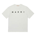 Marni T-Shirt Girocollo tinta unita con Logo Bianco per Bambina M002MVX BIANCO MARNI 