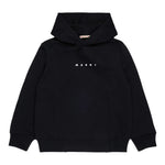 Marni Felpa Chiusa con Cappuccio tinta unita con Logo Nero per Bambina M01576 NERO MARNI 