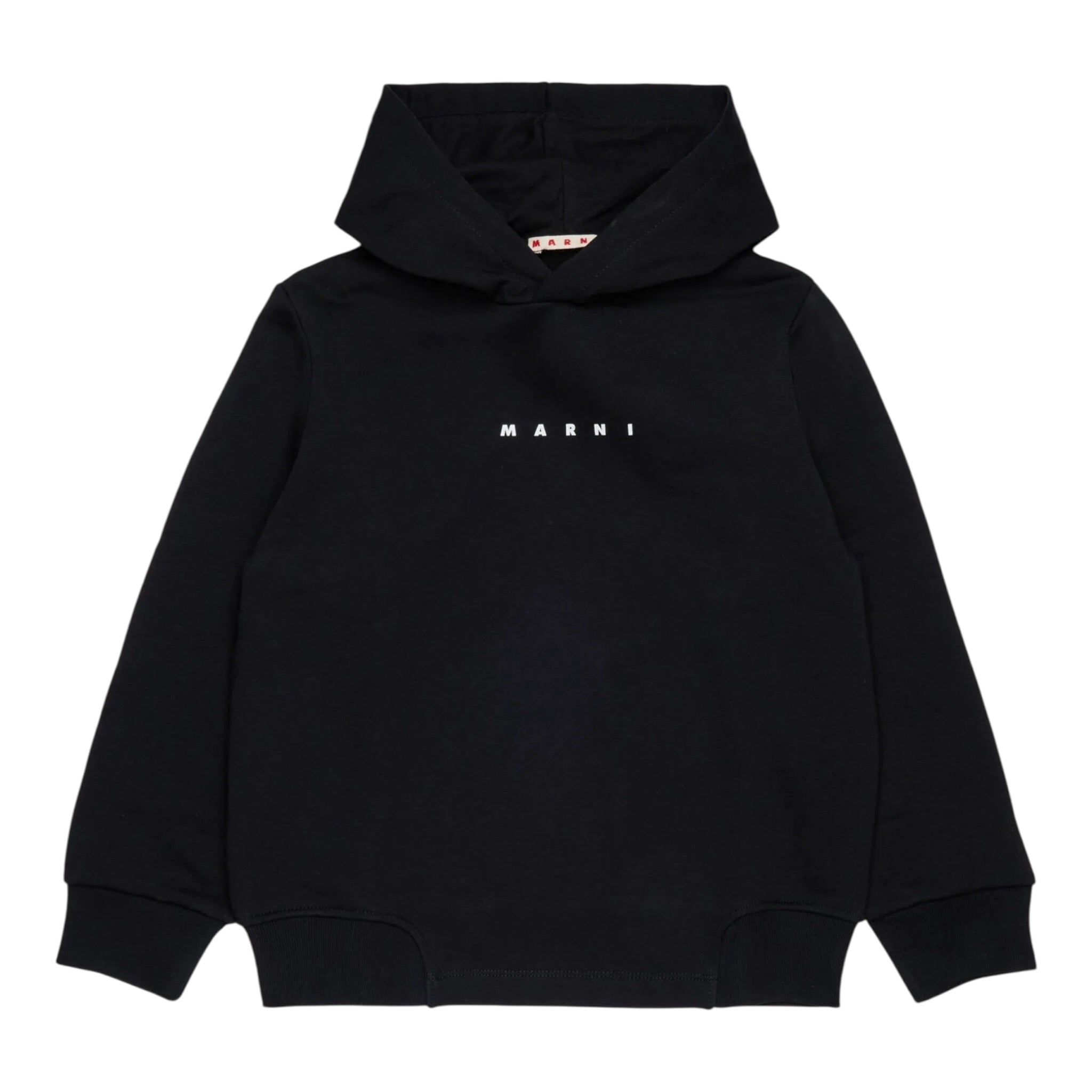 Marni Felpa Chiusa con Cappuccio tinta unita con Logo Nero per Bambina M01576 NERO MARNI 