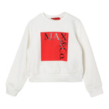 Max&Co. Felpa tinta unita Girocollo con Stampa Bianco per Bambino MX0037 BIANCO MAX&Co. 