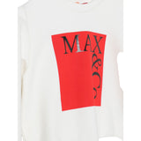 Max&Co. Felpa tinta unita Girocollo con Stampa Bianco per Bambino MX0037 BIANCO MAX&Co. 