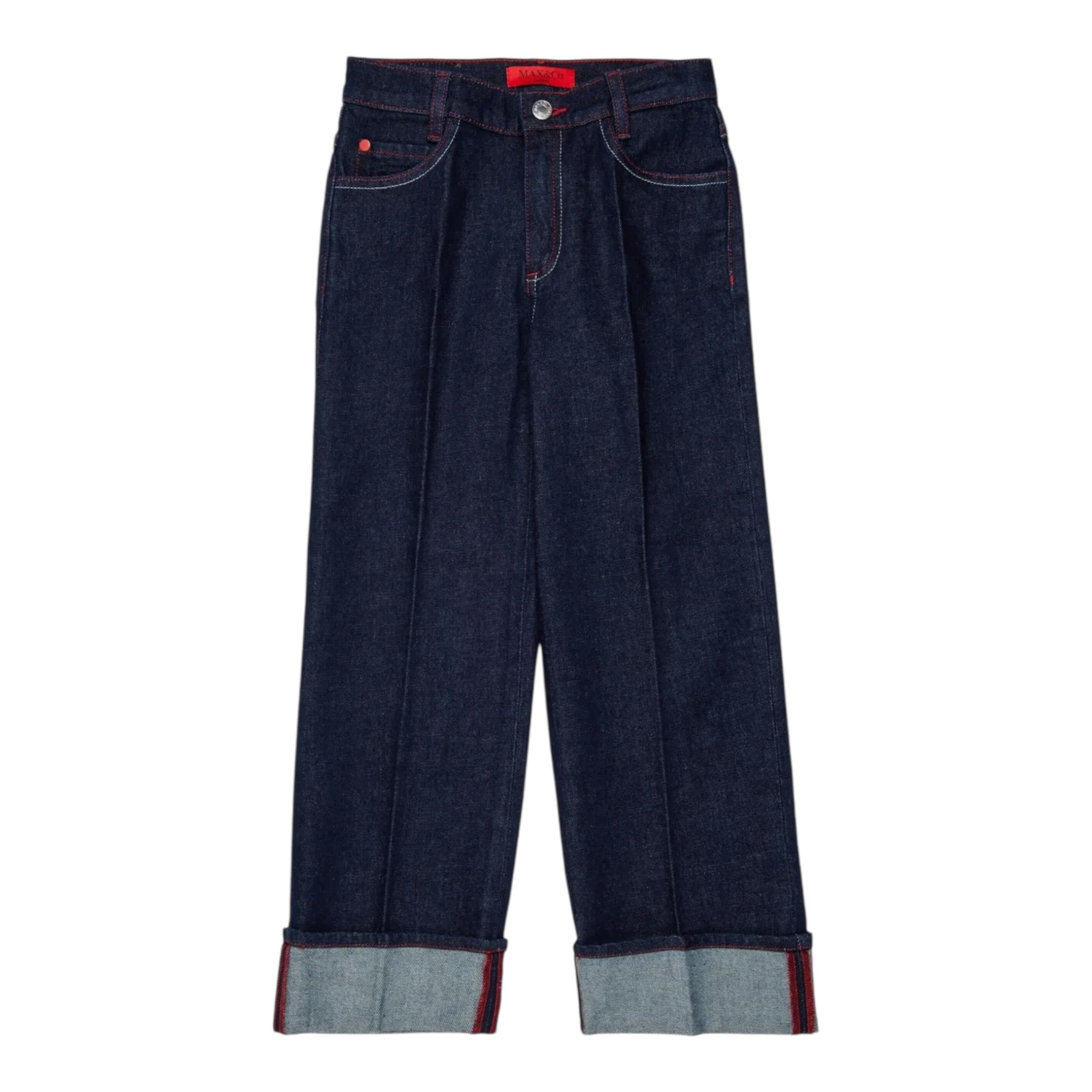 Max&Co. Jeans Tinta Uita con Piegoni Blu per Bambina MX0217 BLU MAX&Co. 