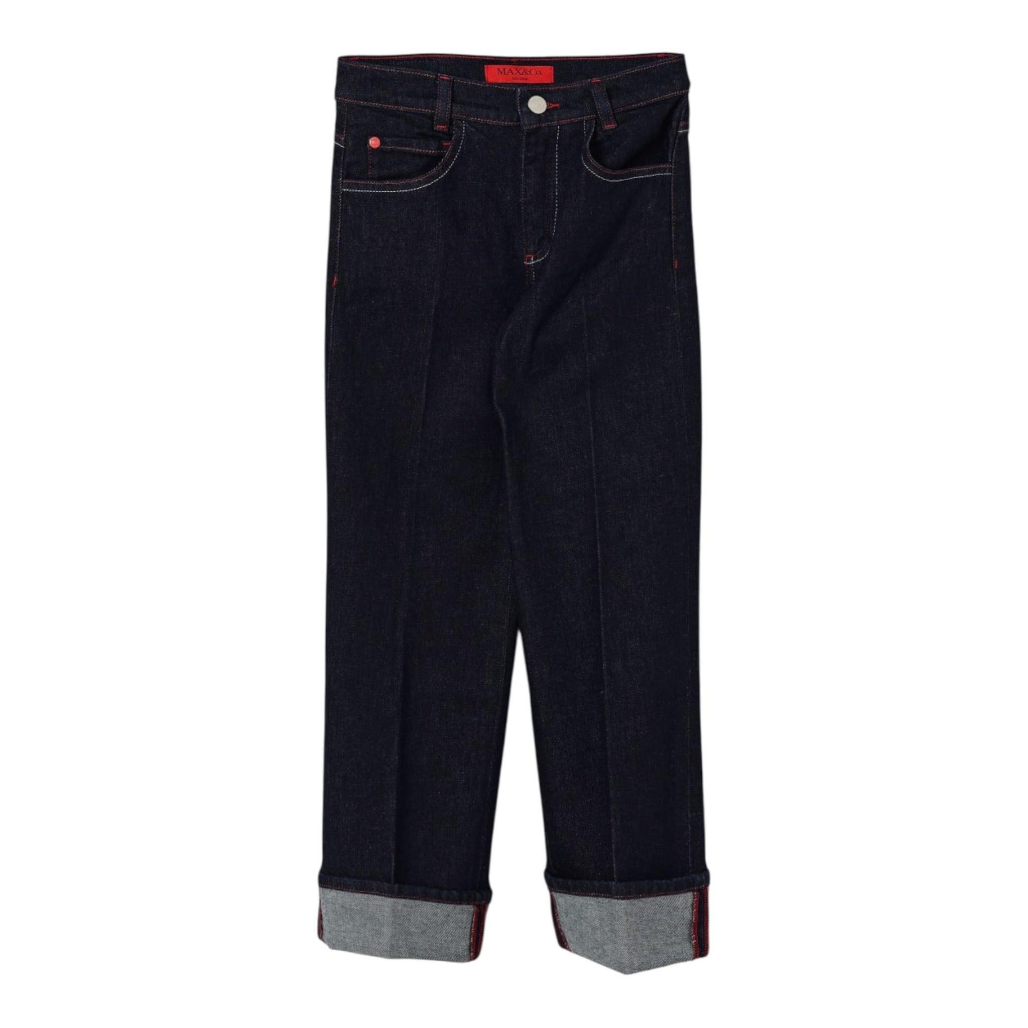 Max&Co. Jeans Tinta Uita con Piegoni Blu per Bambina MX0217X BLU MAX&Co. 