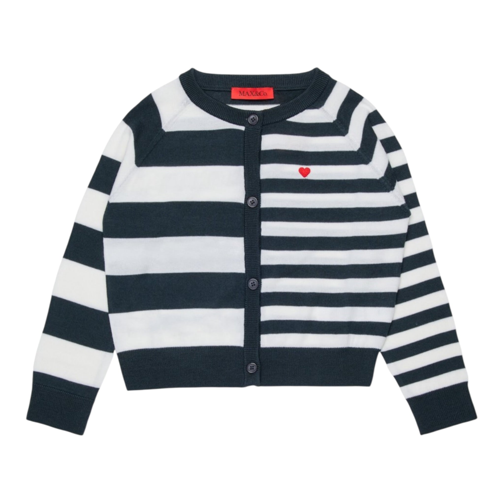 Max&Co. Cardigan Bicolore con Fantasia A Righe Bianco/Blu per Bambina MX0232 BIANCO/BLU MAX&Co. 