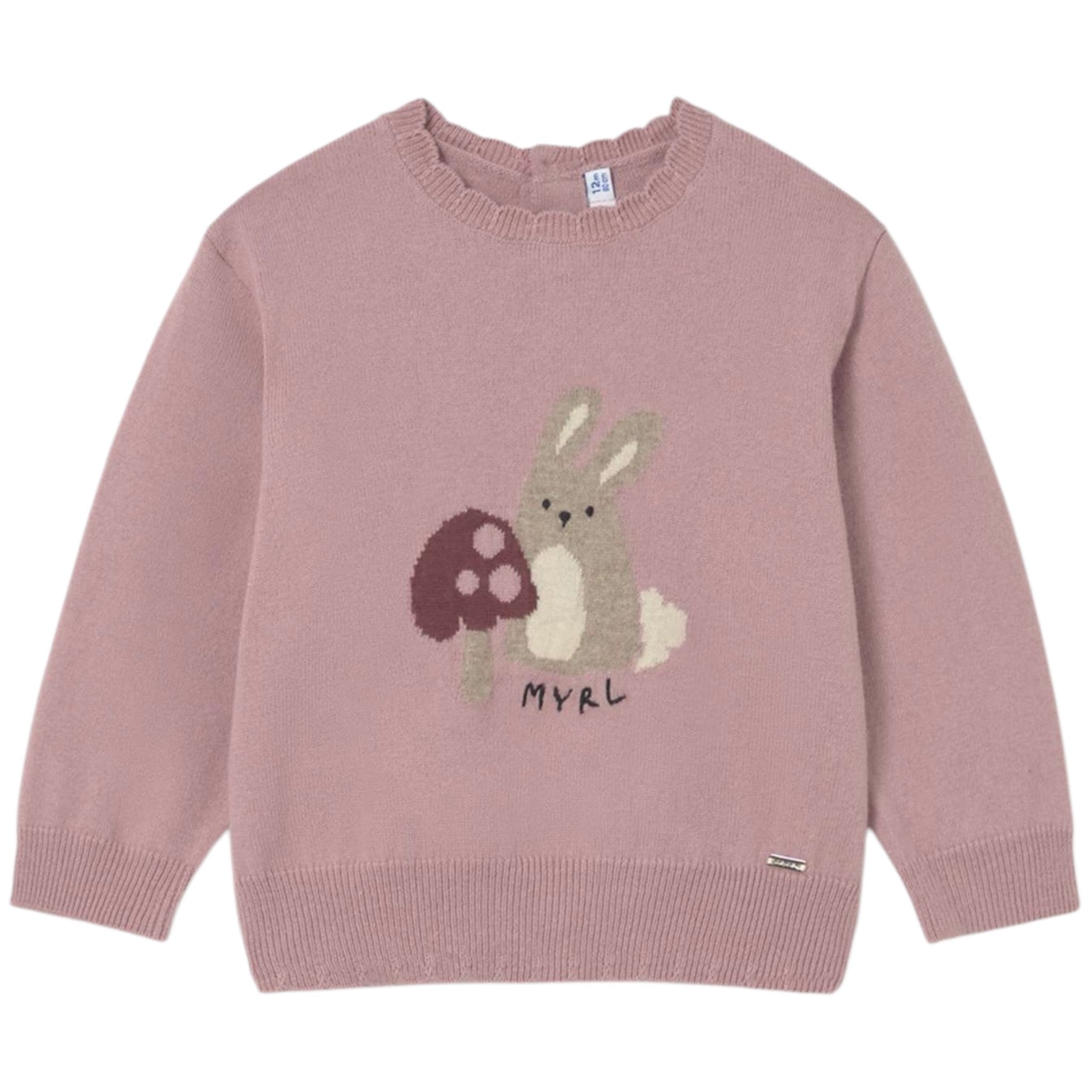Mayoral Maglia Girocollo tinta unita con Ricami Rosa per Neonata 2354 ROSA MAYORAL 