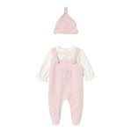 Mayoral Completo 3Pz Salopette-Shirt Bicolore con Pois-Cappello Bianco/Rosa per Neonata 2602 BIANCO/ROSA MAYORAL 