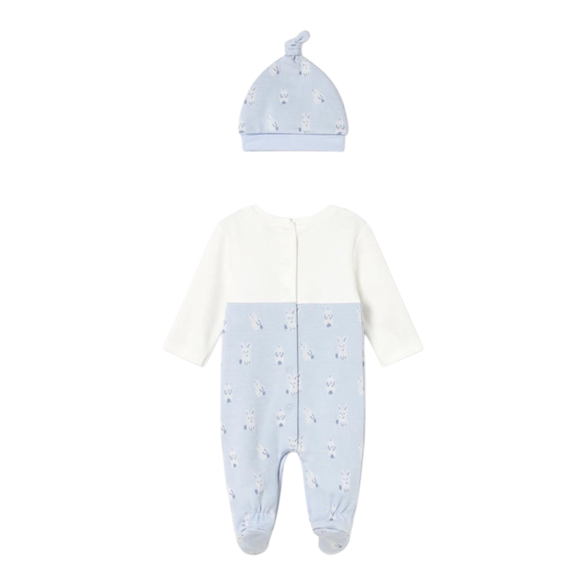 Mayoral Set Tutina-Cappello Bicolore Bianco/Azzurro per Neonato 2609 BIANCO/AZZURRO MAYORAL 