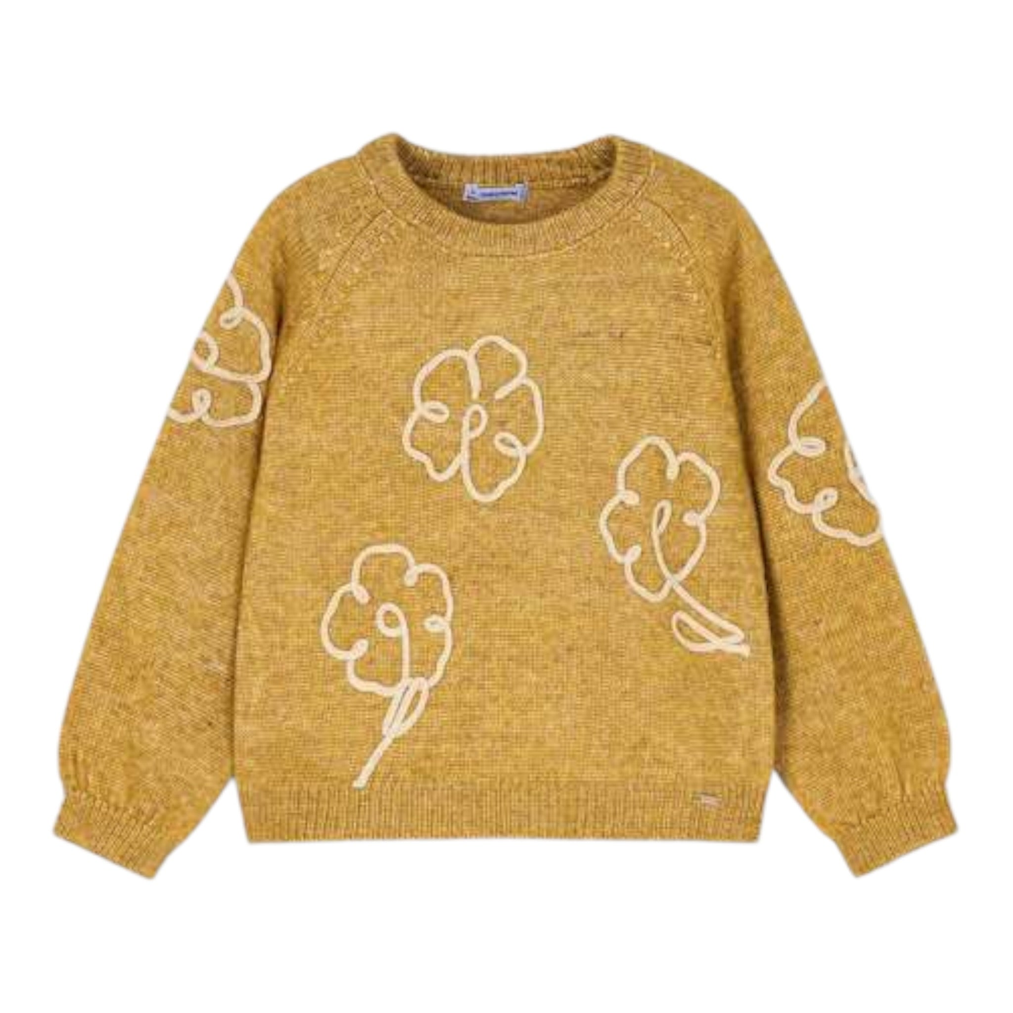 Mayoral Maglia tinta unita con Ricami Giallo Ocra per Bambina 4308 GIALLO OCRA MAYORAL 