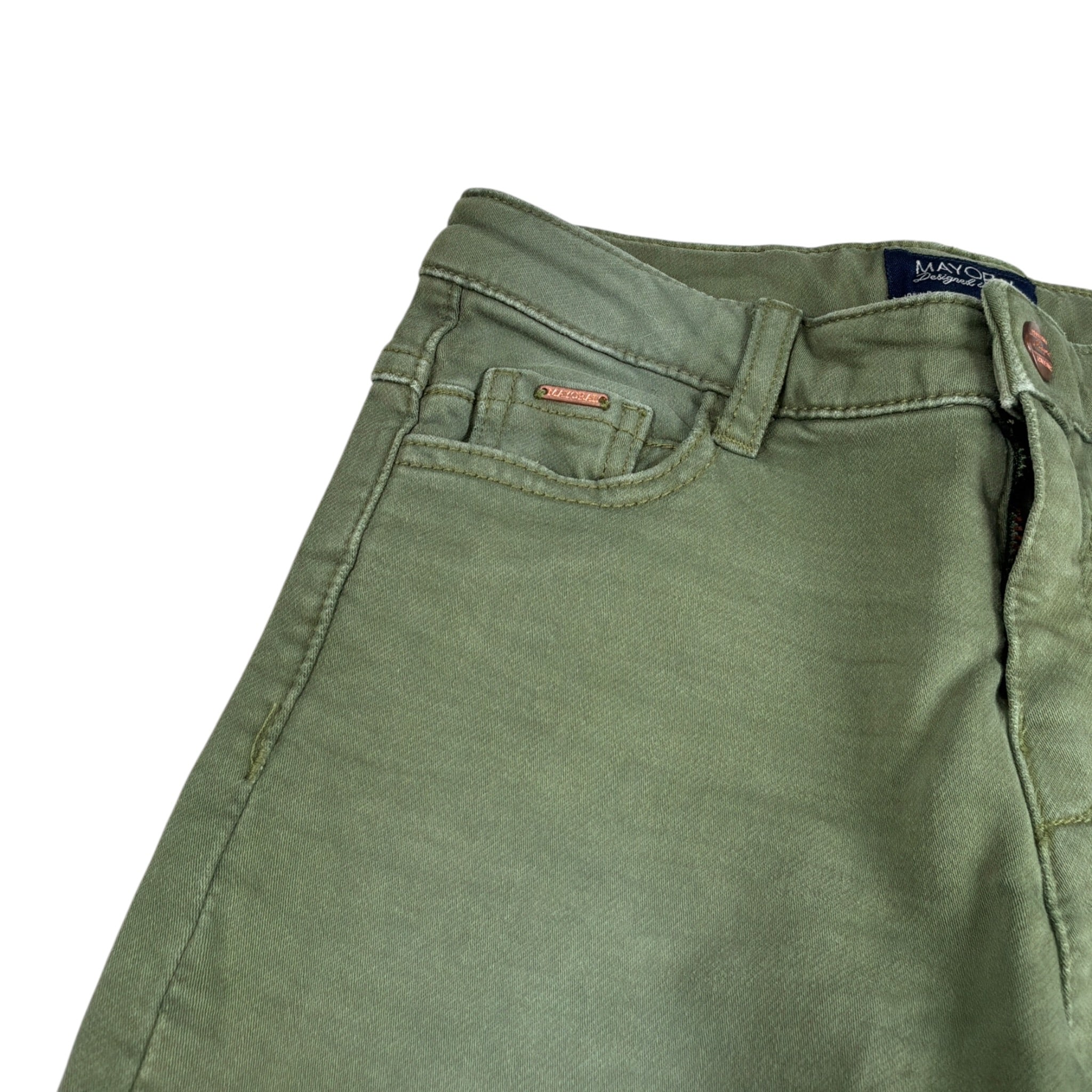 Mayoral Pantalone tinta unita con Girovita Regolabile Verde per Bambino 4517 VERDE MAYORAL 