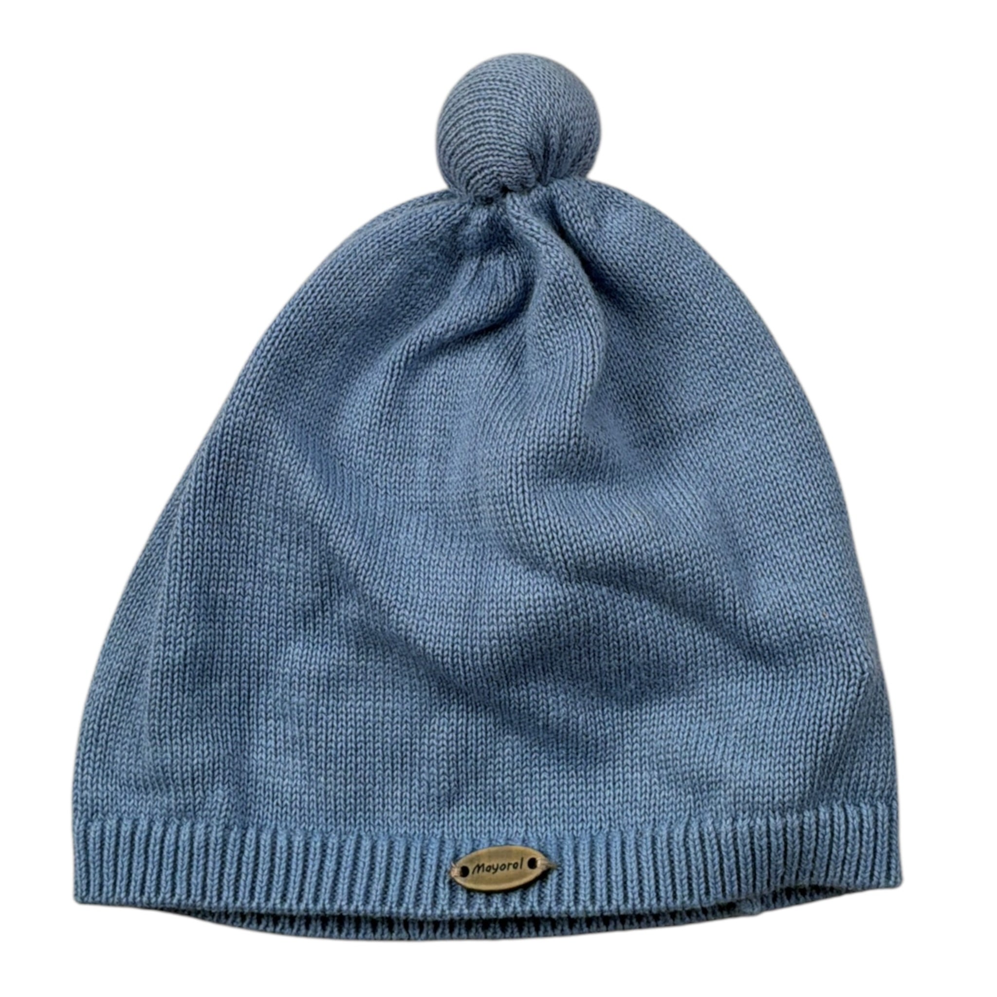 Mayoral Cappello tinta unita con Pon Pon Azzurro per Neonato 9936 AZZURRO MAYORAL 