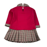 Meilisa Bai Abito tinta unita con Fantasia A Quadri Magenta per Bambina FL6582 MAGENTA MEILISA BAI 