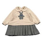 Meilisa Bai Abito Manica Lunga Bicolore Beige per Neonata FL6654N BEIGE MEILISA BAI 