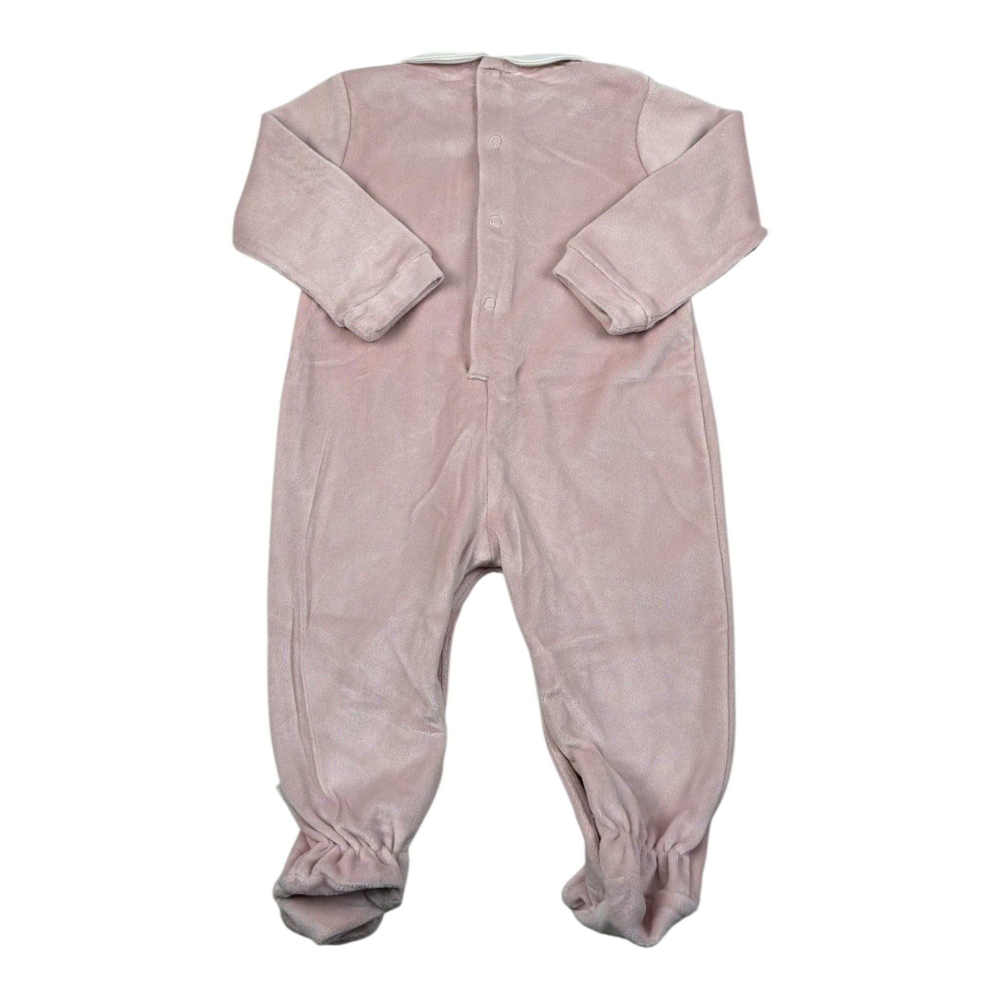 Melby Tutina tinta unita In Velluto con Stampa Rosa per Neonata 25N0221 ROSA MELBY 