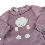 Melby Tutina tinta unita In Velluto con Stampa Rosa per Neonata 25N3151 ROSA MELBY 