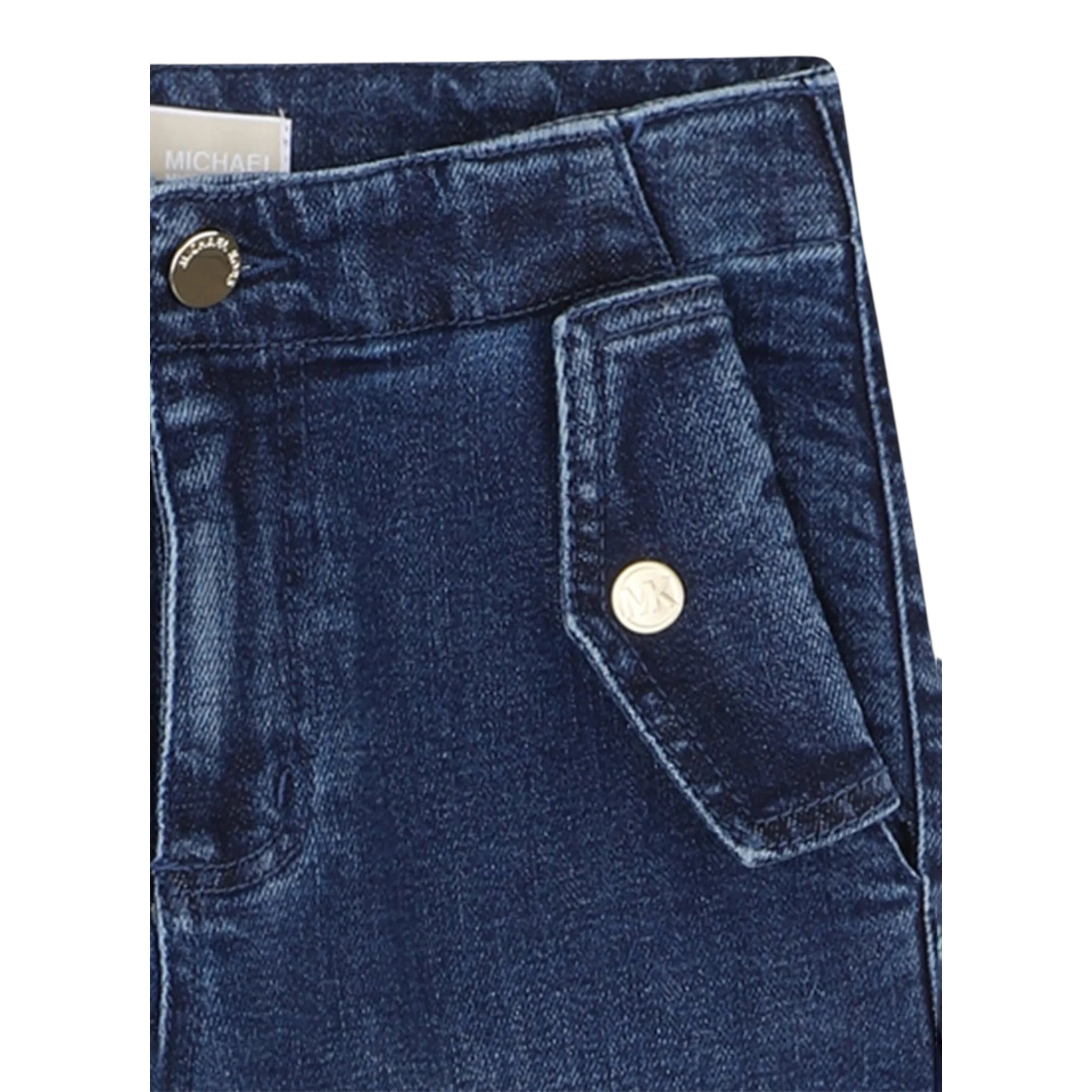 Michael Kors Jeans tinta unita con Girovita Regolabile Blu per Bambina R30447 BLU MICHAEL KORS 