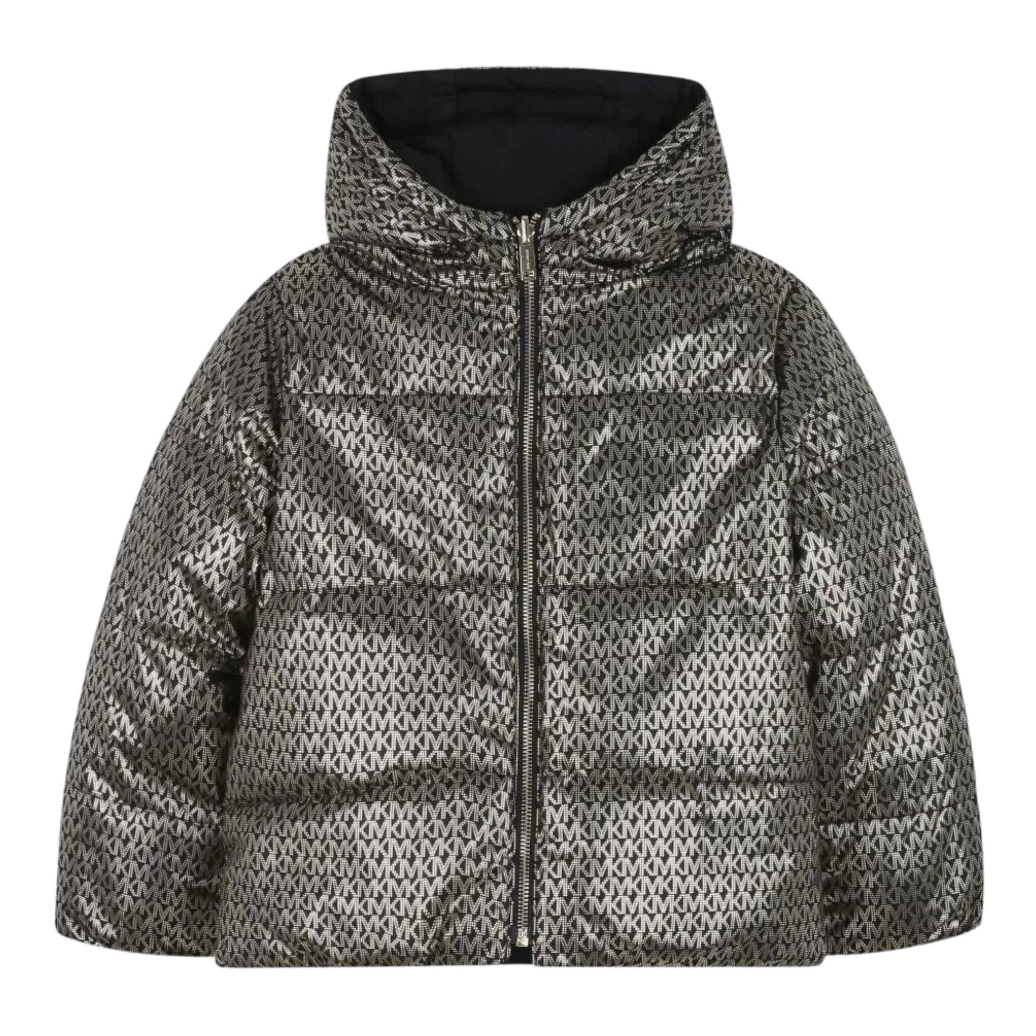Michael Kors Giubbino Modello Reversibile con Zip E Cappuccio Nero per Bambina R30456 NERO MICHAEL KORS 
