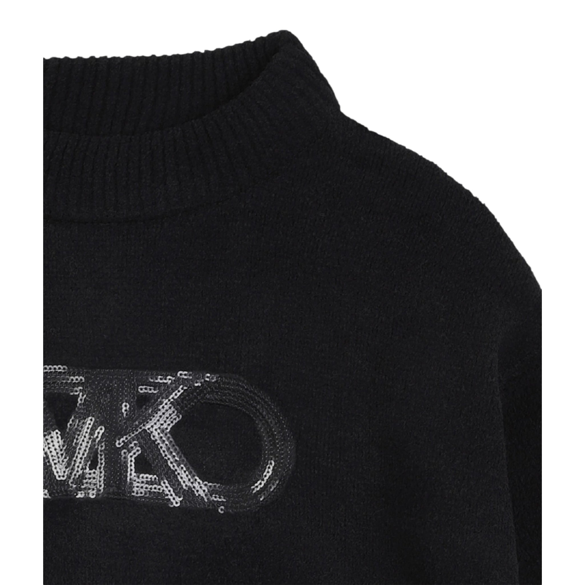 Michael Kors Maglia tinta unita con Paillettes Nero per Bambina R30460X NERO MICHAEL KORS 