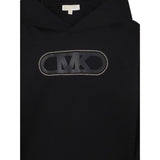 Michael Kors Felpa tinta unita con Stampa E Cappuccio Nero per Bambina R30473 NERO MICHAEL KORS 