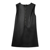 Michael Kors Abito Giromanica tinta unita In Ecopelle Nero per Bambina R30486 NERO MICHAEL KORS 