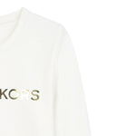 Michael Kors Shirt Girocollo tinta unita con Logo Panna per Neonata R30488X PANNA MICHAEL KORS 