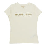 Michael Kors T-Shirt tinta unita con Logo Panna per Bambina R30492J PANNA MICHAEL KORS 