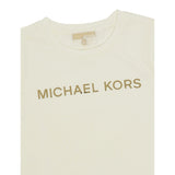 Michael Kors T-Shirt tinta unita con Logo Panna per Neonata R30492 PANNA MICHAEL KORS 