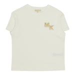 Michael Kors T-Shirt tinta unita con Logo Bianco per Bambina R30494 BIANCO MICHAEL KORS 