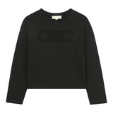Michael Kors Shirt Girocollo tinta unita con Logo Nero per Bambina R30495 NERO MICHAEL KORS 