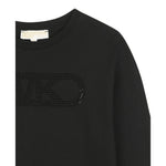 Michael Kors Shirt Girocollo tinta unita con Logo Nero per Bambina R30495 NERO MICHAEL KORS 