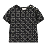 Michael Kors T-Shirt Girocollo tinta unita con Stampe Nero per Bambina R30498 NERO MICHAEL KORS 