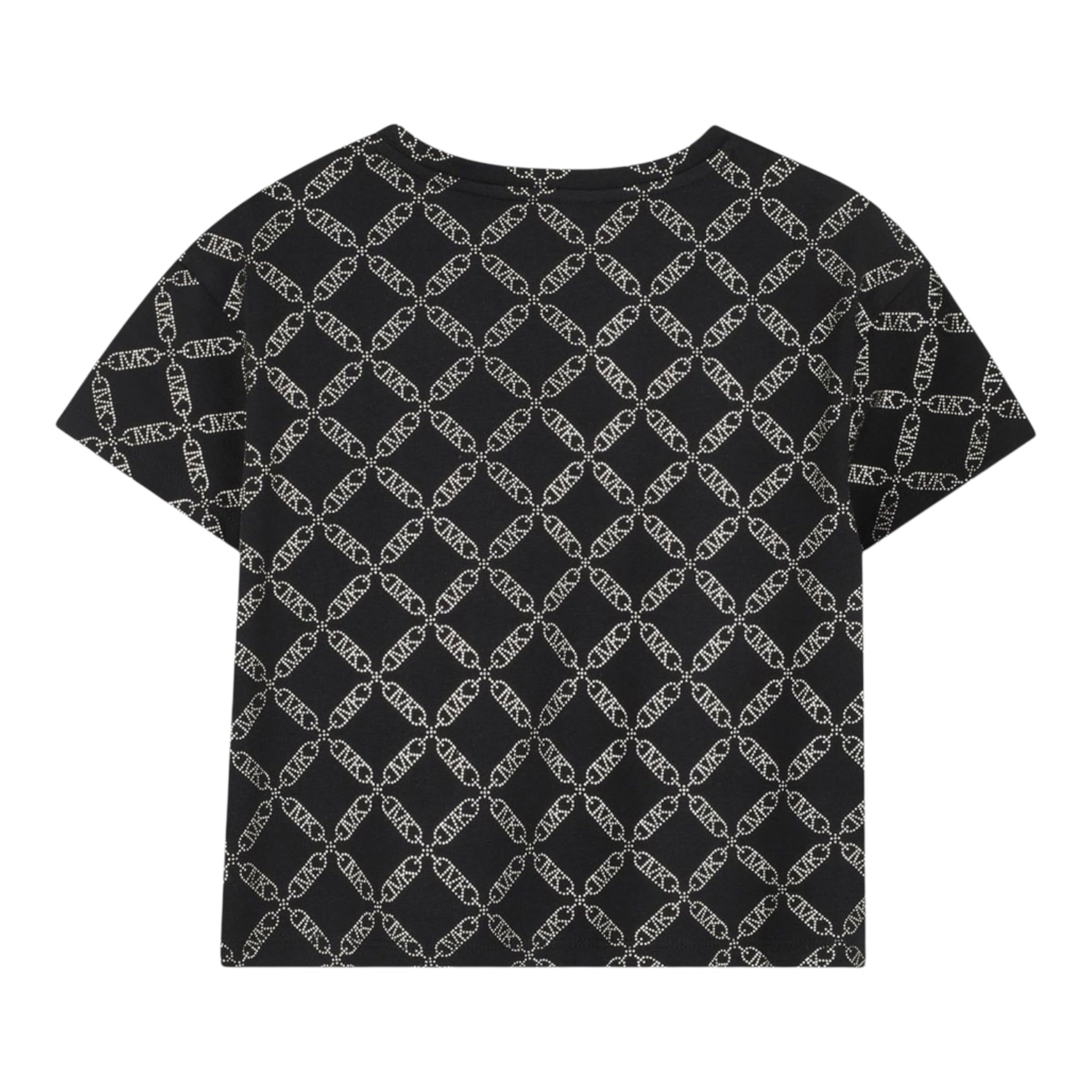 Michael Kors T-Shirt Girocollo tinta unita con Stampe Nero per Bambina R30498 NERO MICHAEL KORS 