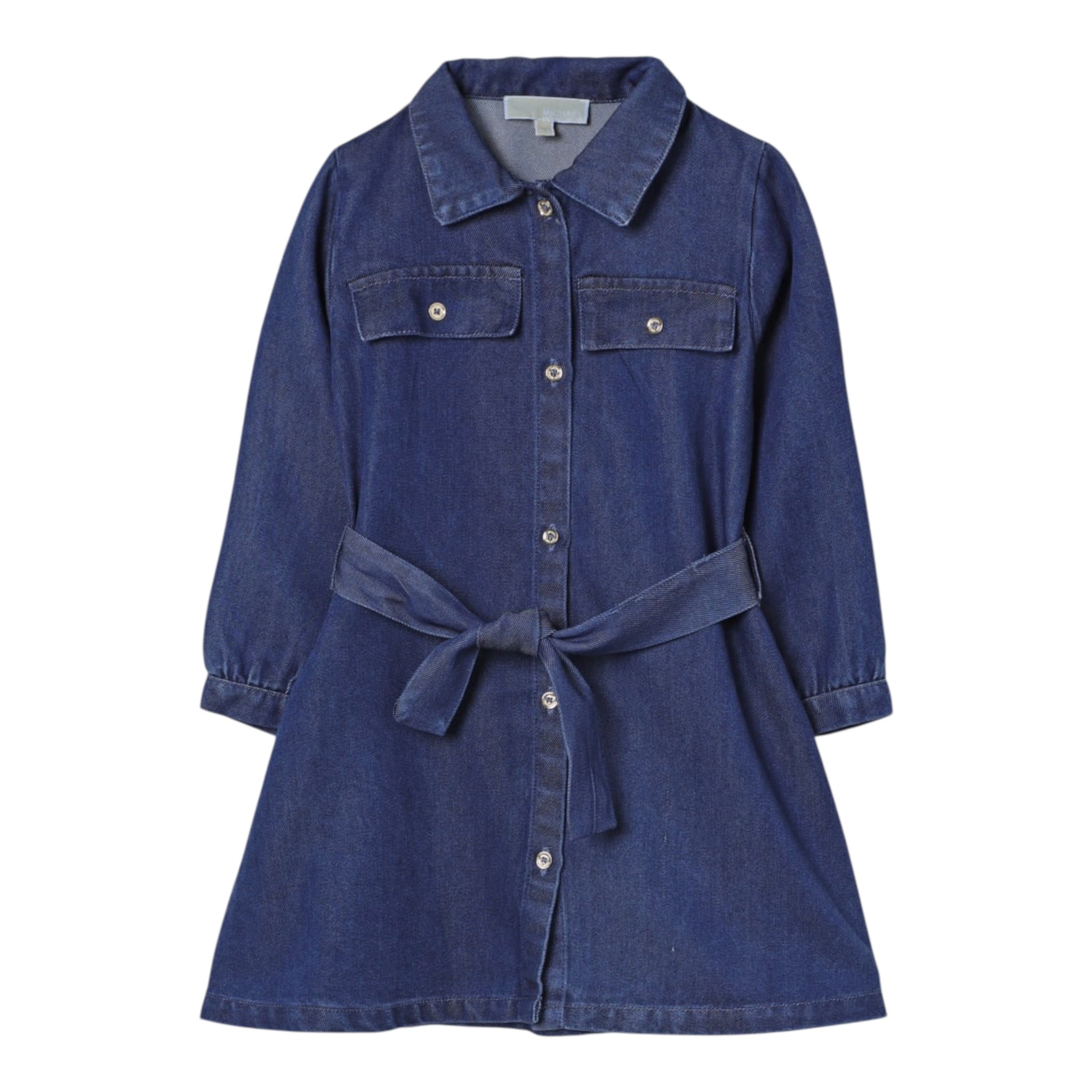 Michael Kors Abito In Denim tinta unita con Cintura Blu per Neonata R30511 BLU MICHAEL KORS 