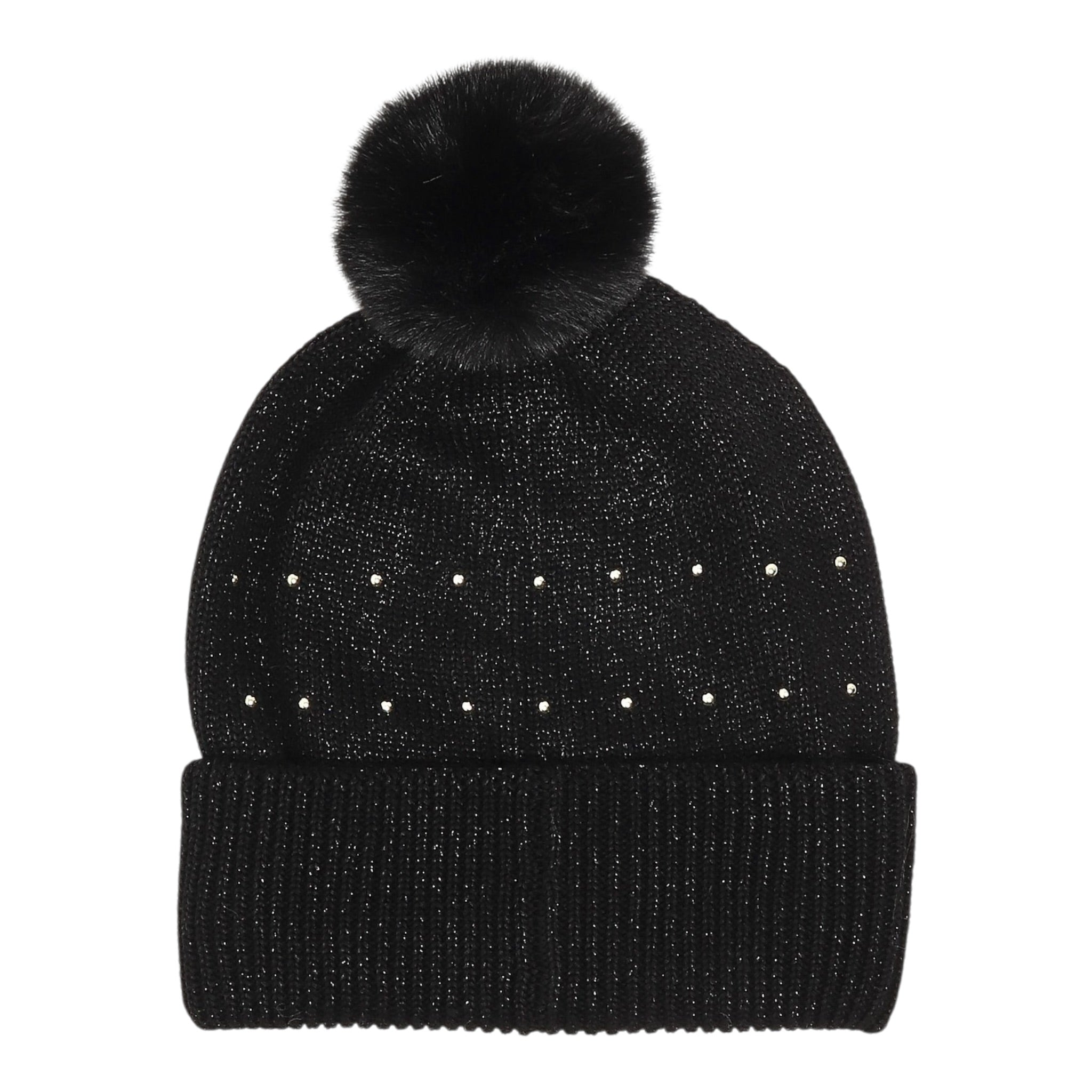 Michael Kors Cappello tinta unita con Pon Pon Nero per Bambina R30518 NERO MICHAEL KORS 