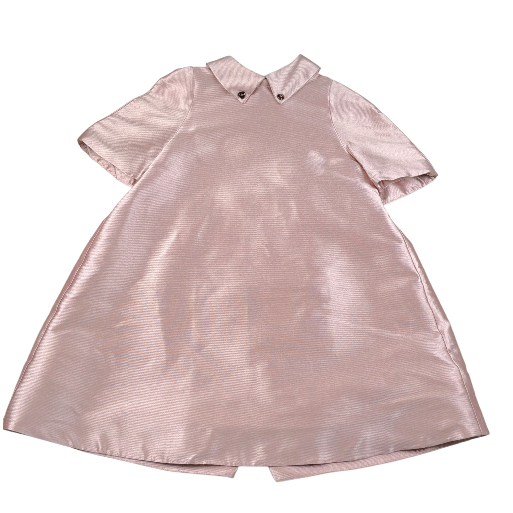 Mimisol Abito tinta unita Mezza Manica con Colletto Rosa per Bambina MFAB664 ROSA MIMISOL 