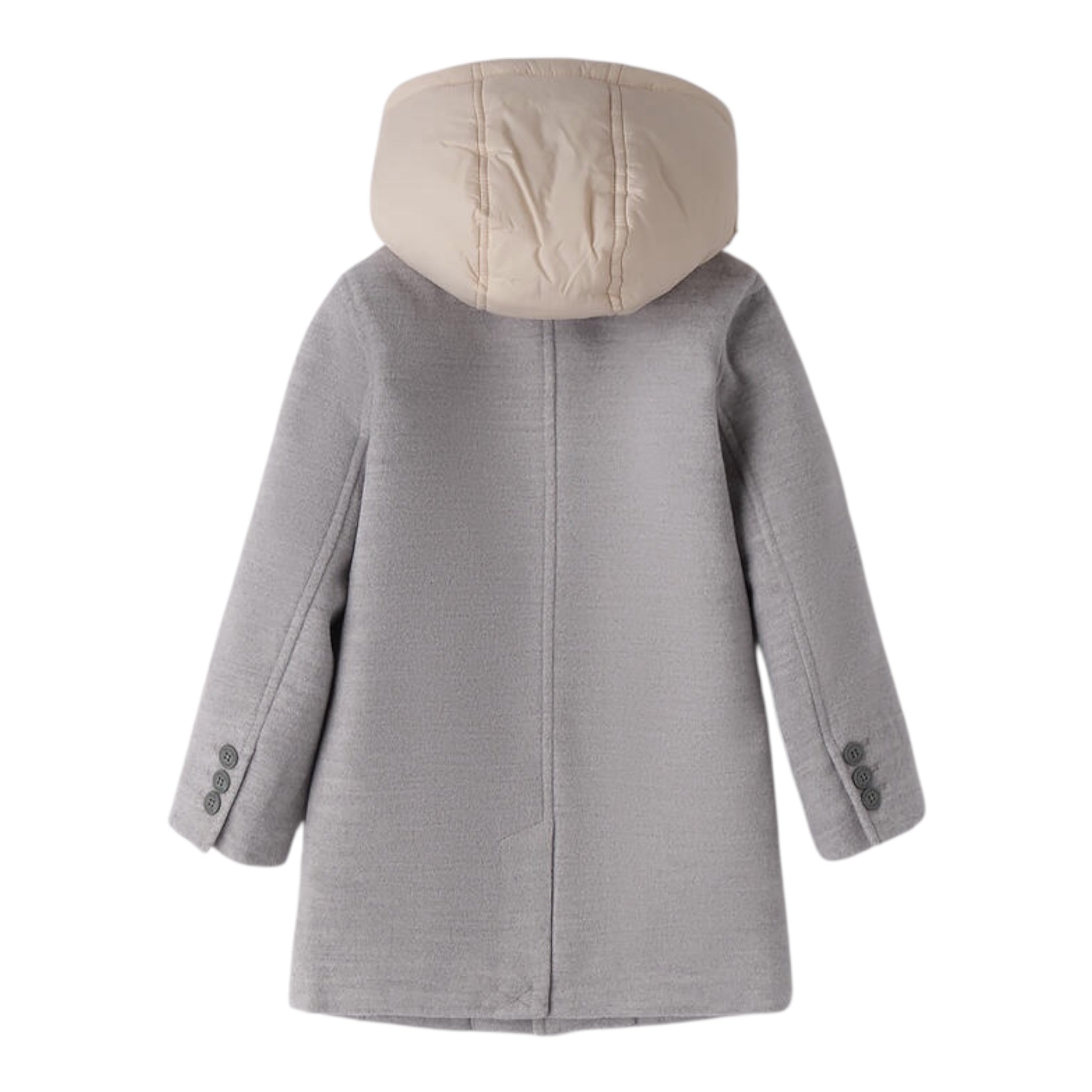 Mini Banda Cappotto Tinta Uita con Cappuccio Grigio per Neonato 0F181 GRIGIO MINI BANDA 