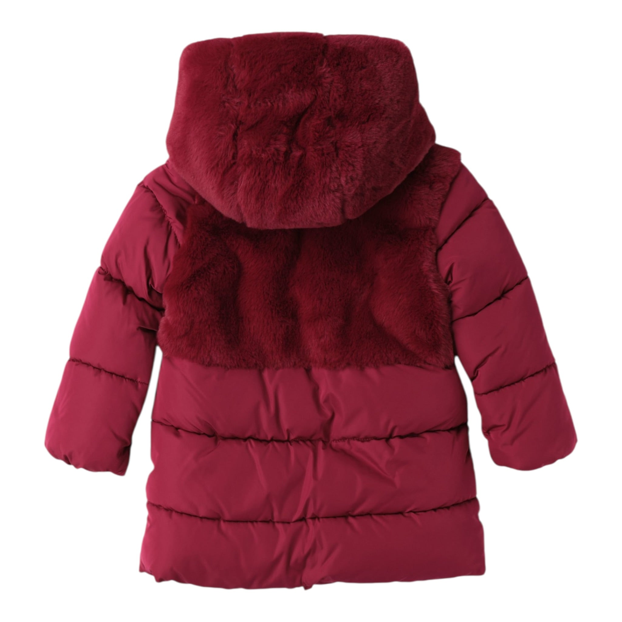 Mini Banda Giubbino tinta unita con Cappuccio Bordeaux per Bambina 0F376 BORDEAUX MINI BANDA 