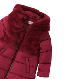 Mini Banda Giubbino tinta unita con Cappuccio Bordeaux per Bambina 0F376 BORDEAUX MINI BANDA 