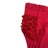 Mini Banda Calze tinta unita con Applicazione Rosso per Neonata 37346 ROSSO MINI BANDA 
