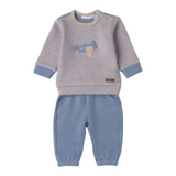 Mini Banda Completo 2Pz Felpa-Pantalone Azzurro per Neonato 3F634X AZZURRO MINI BANDA 