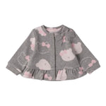 Mini Banda Cardigan tinta unita con Fantasia Grigio per Neonata 3F713 GRIGIO MINI BANDA 