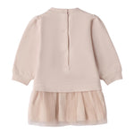 Mini Banda Abito tinta unita con Tulle Beige per Neonata 3F729 BEIGE MINI BANDA 