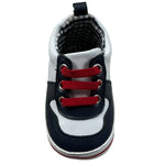 Mini Banda Sneakers Bicolore con Lacci Bianco/Blu per Neonato 3J310 BIANCO/BLU MINI BANDA 