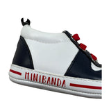 Mini Banda Sneakers Bicolore con Lacci Bianco/Blu per Neonato 3J310 BIANCO/BLU MINI BANDA 