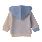 Mini Banda Felpa Bicolore con Zip E Cappuccio Beige per Neonato 5610 BEIGE MINI BANDA 