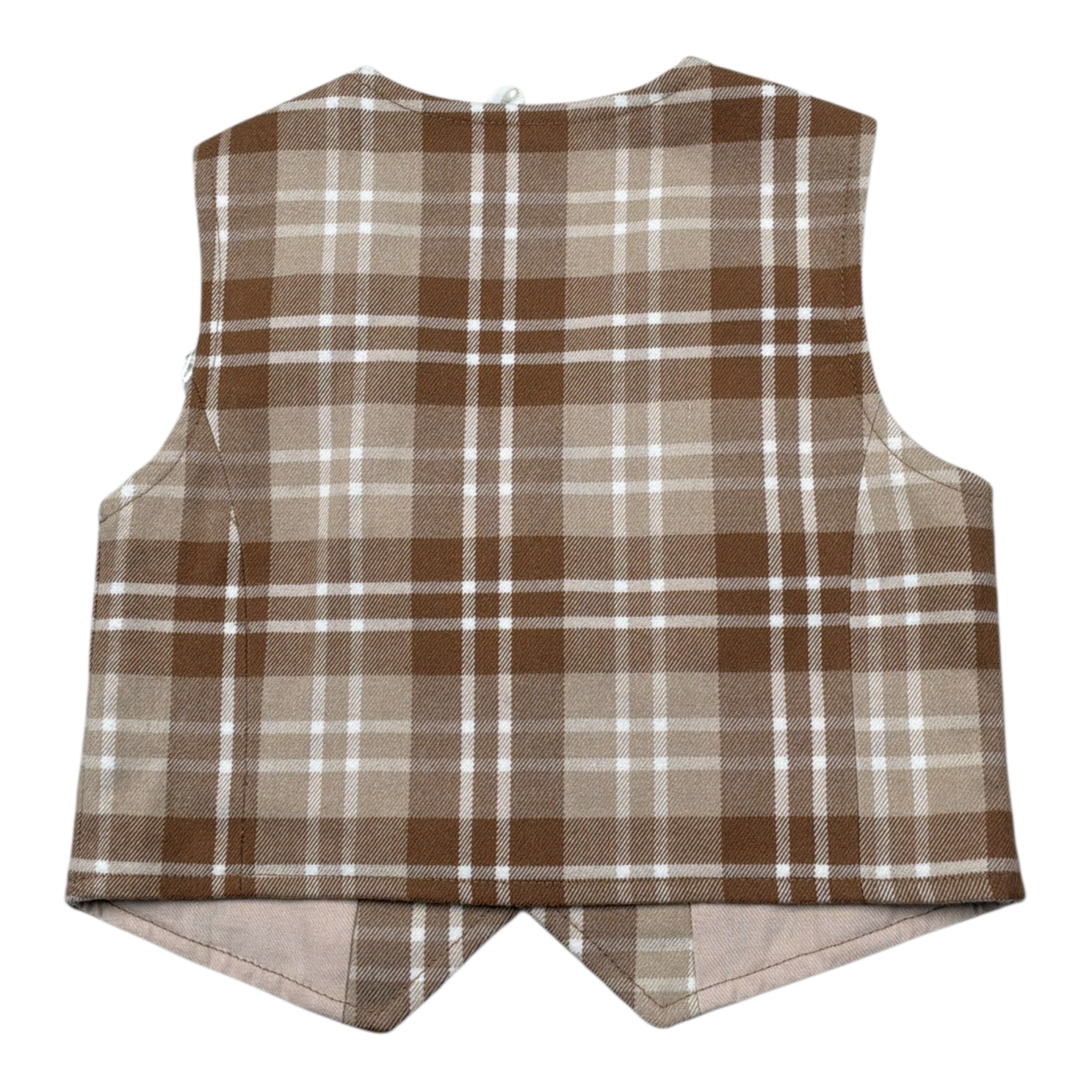 Mini Banda Gilet tinta unita con Fantasia Beige per Neonato 5688 BEIGE MINI BANDA 