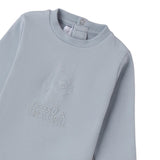 Mini Banda Shirt tinta unita con Logo Azzurro per Neonato F616 AZZURRO MINI BANDA 