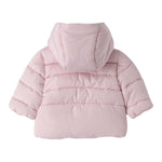 Mini Banda Giubbino tinta unita con Fiocco E Cappuccio Rosa per Neonata F737 ROSA MINI BANDA 