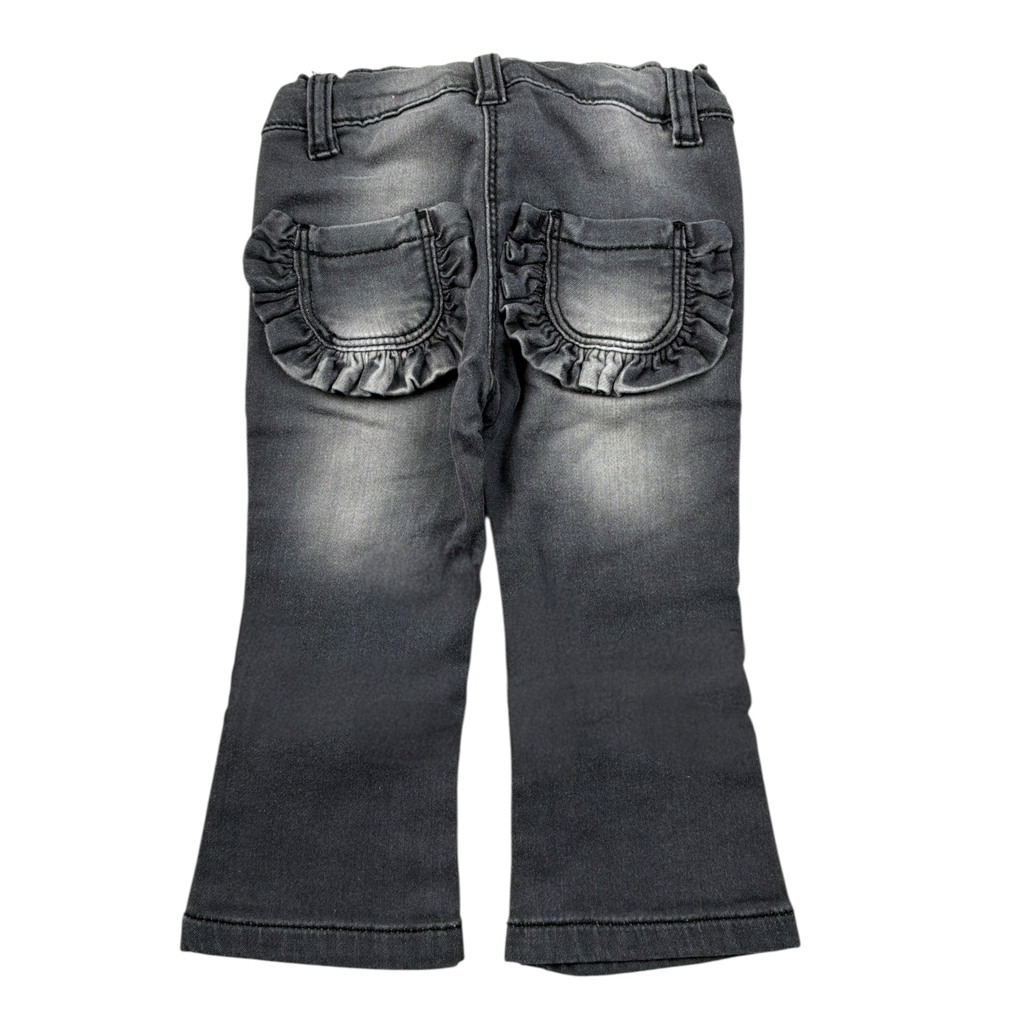 Mini Banda Jeans tinta unita con Girovita Regolabile Nero per Neonata F740 NERO MINI BANDA 