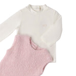 Mini Banda Completo 2Pz Gilet-Shirt Bicolore Bianco/Rosa per Neonata F777 BIANCO/ROSA MINI BANDA 