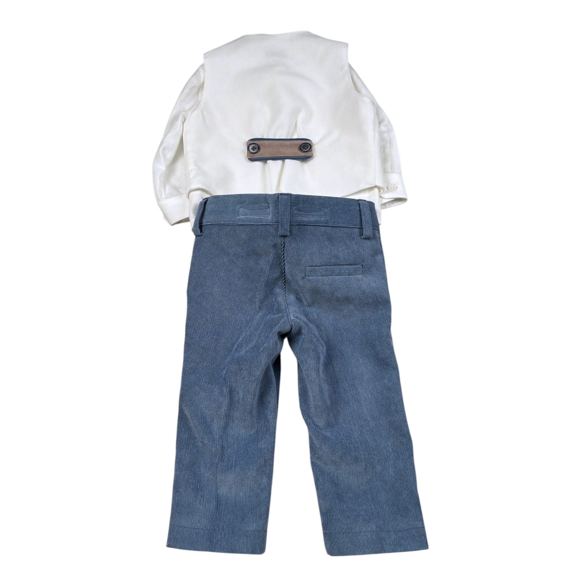 Minu' Completo Cerimonia 4Pz Camicia-Papillon-Gilet-Pantalone Bianco per Neonato M3942L4 BIANCO MINU' 